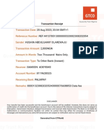 Transaction Date: Reference Number: Sender: Transaction Amount: Amount in Words: Transaction Type: Receiver: Account Number: Receiving Bank: Remarks