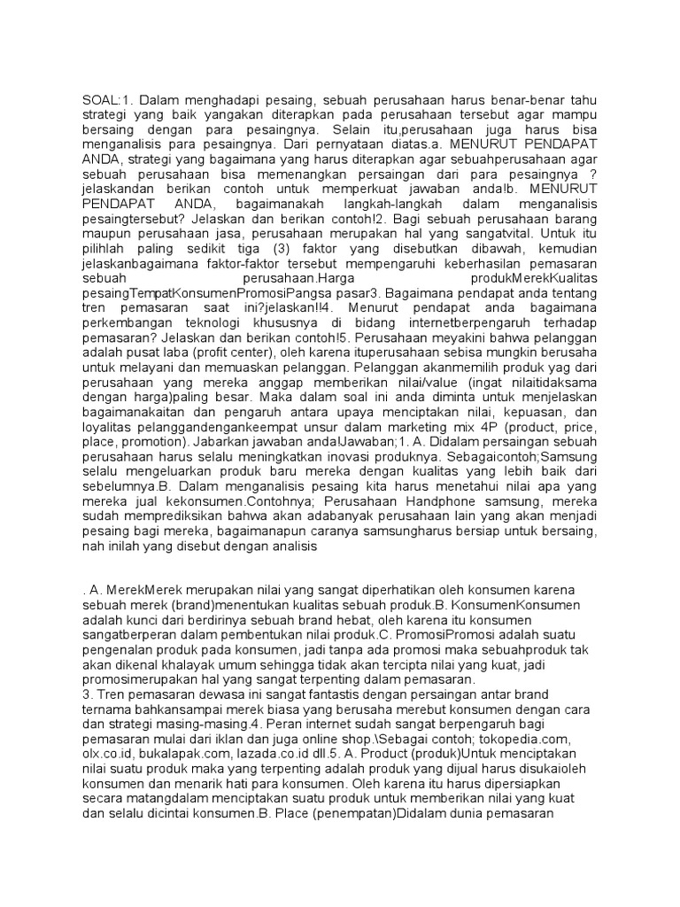 Strategi Pemasaran dan Analisis Pesaing | PDF