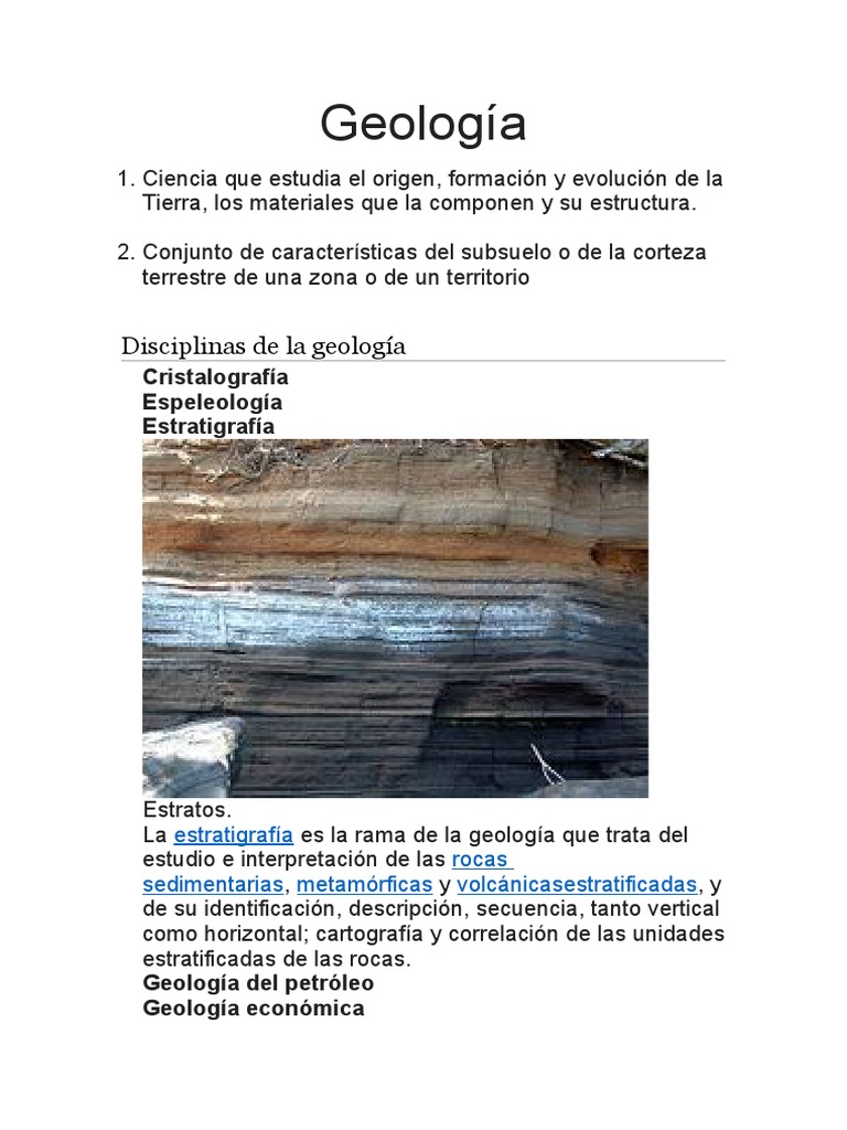 Introducción a la Geología y sus Disciplinas | PDF | Geología | Roca ...