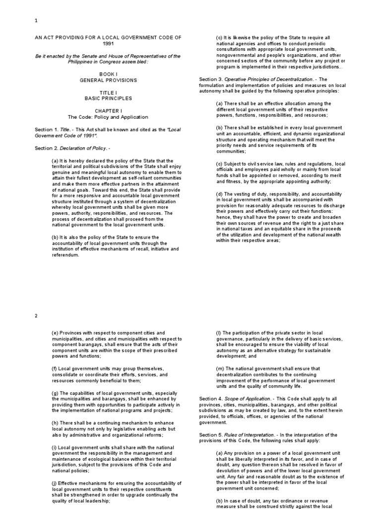 An act providing for a local government code of 1991 pdf eminent