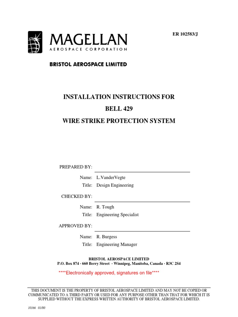 Bell 429 WSPS Instl Inst | PDF