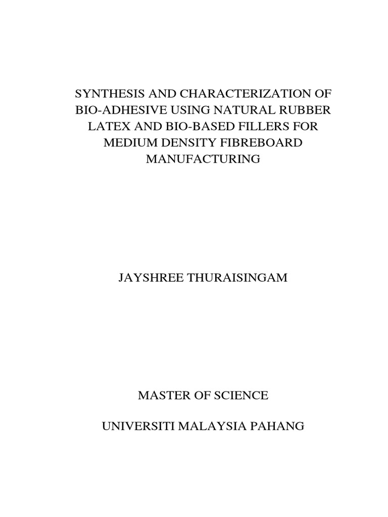 Synthesis and Characterization of BioAdhesive Using Natural Rubber