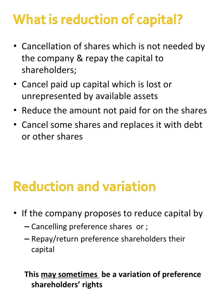 Capital Reduction (SF) PDF Liquidation Justice