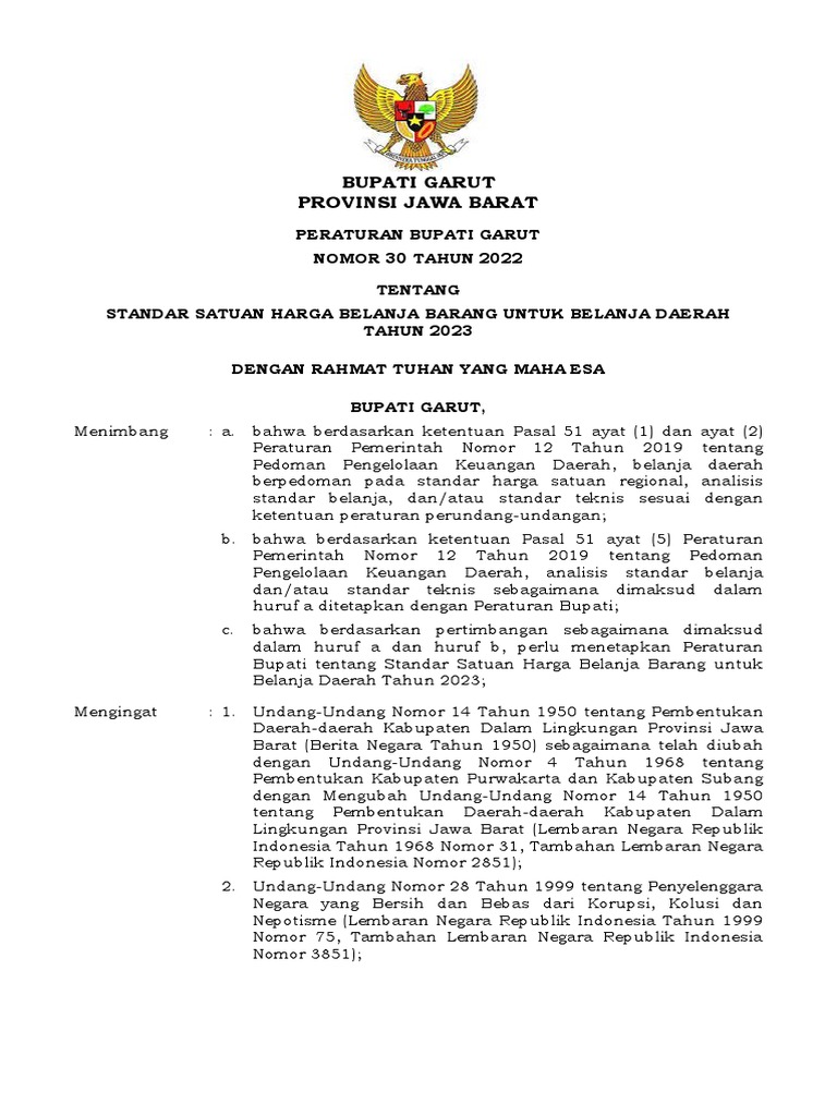 Standar Harga Belanja Daerah 2023 | PDF