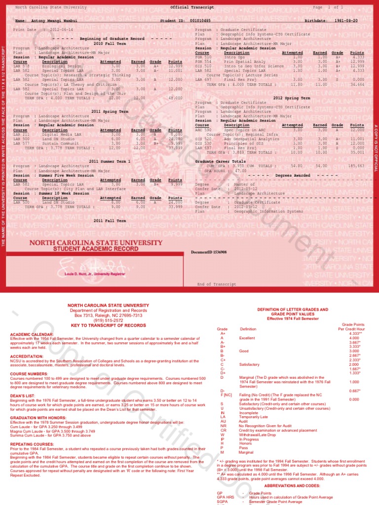 Master's Degree Transcript Summary | PDF | Teaching Methods & Materials ...
