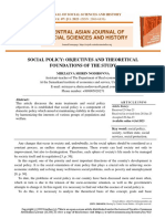 Social Policy: Objectives and Theoretical Foundations of The Study