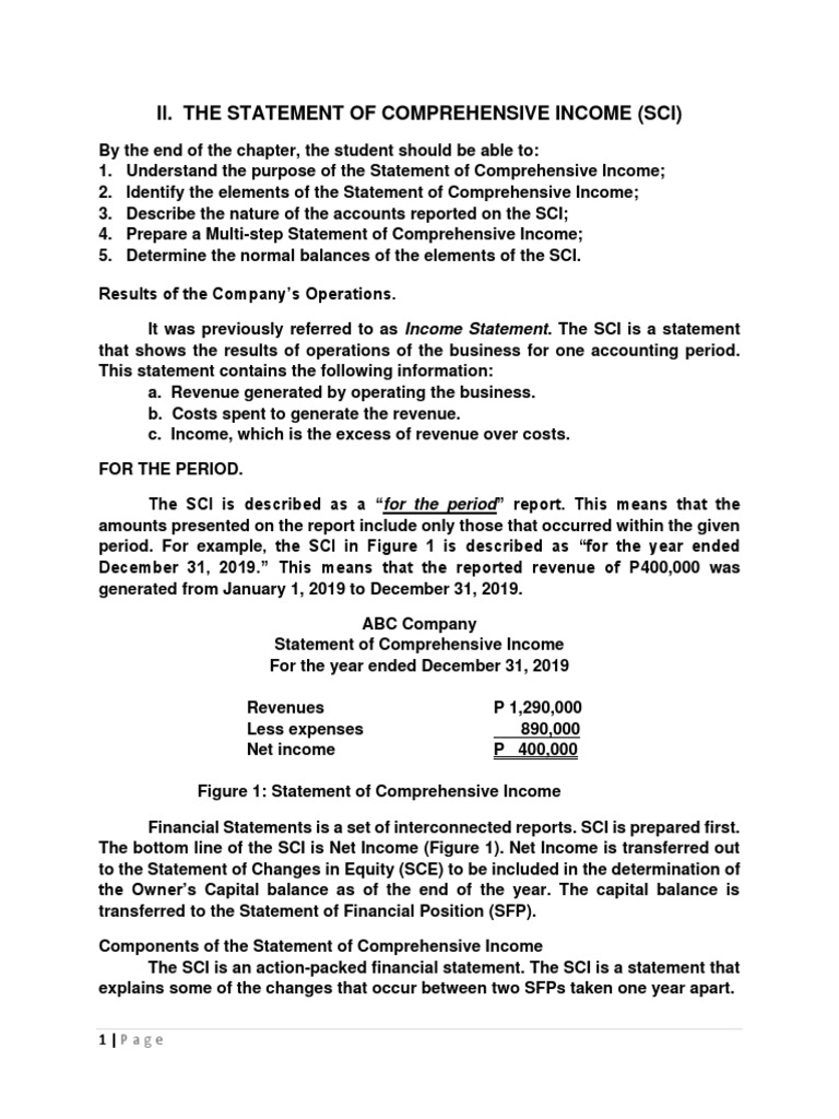 Understanding the Statement of Comprehensive Income | PDF