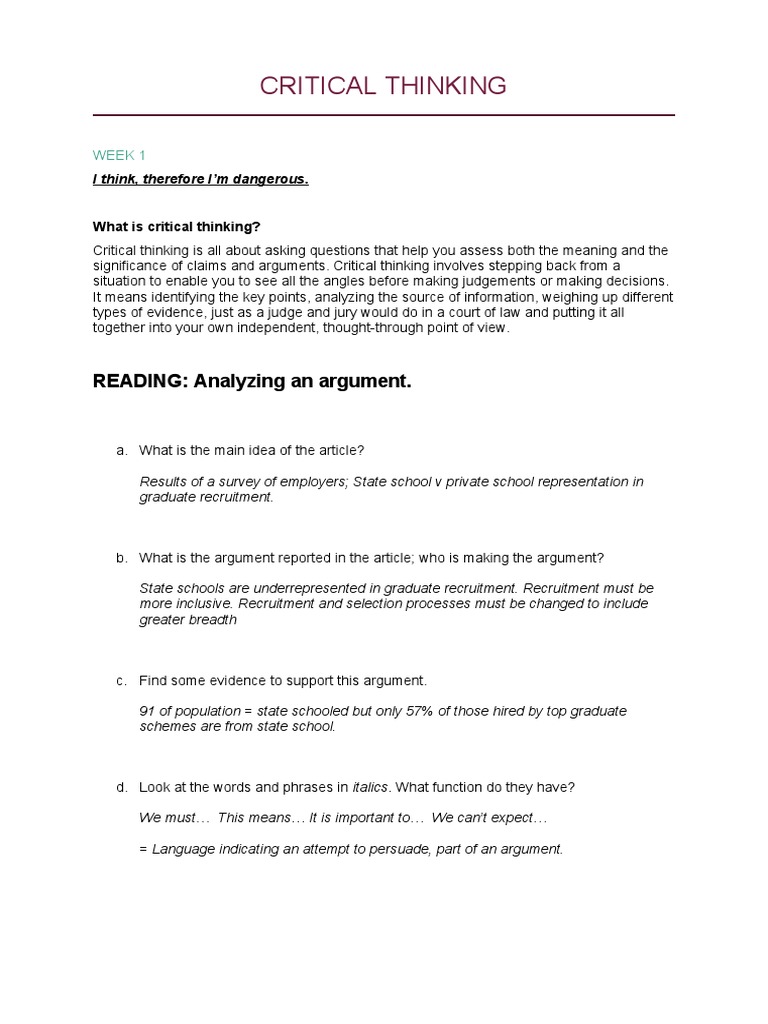 how to say critical thinking on resume