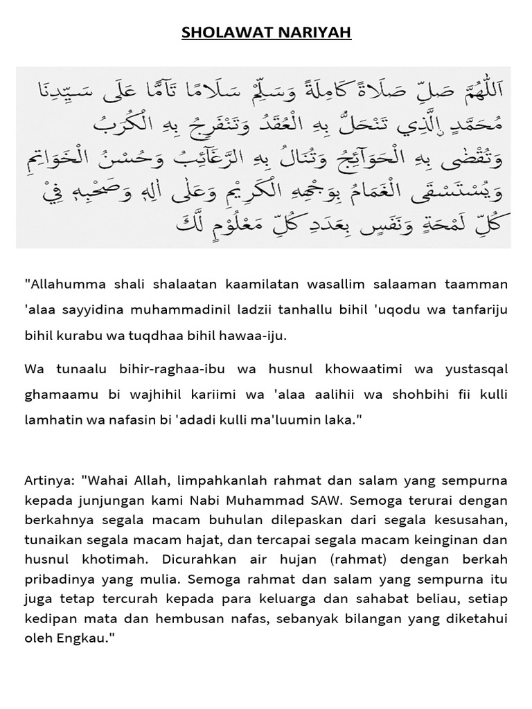 Sholawat Nariyah | PDF