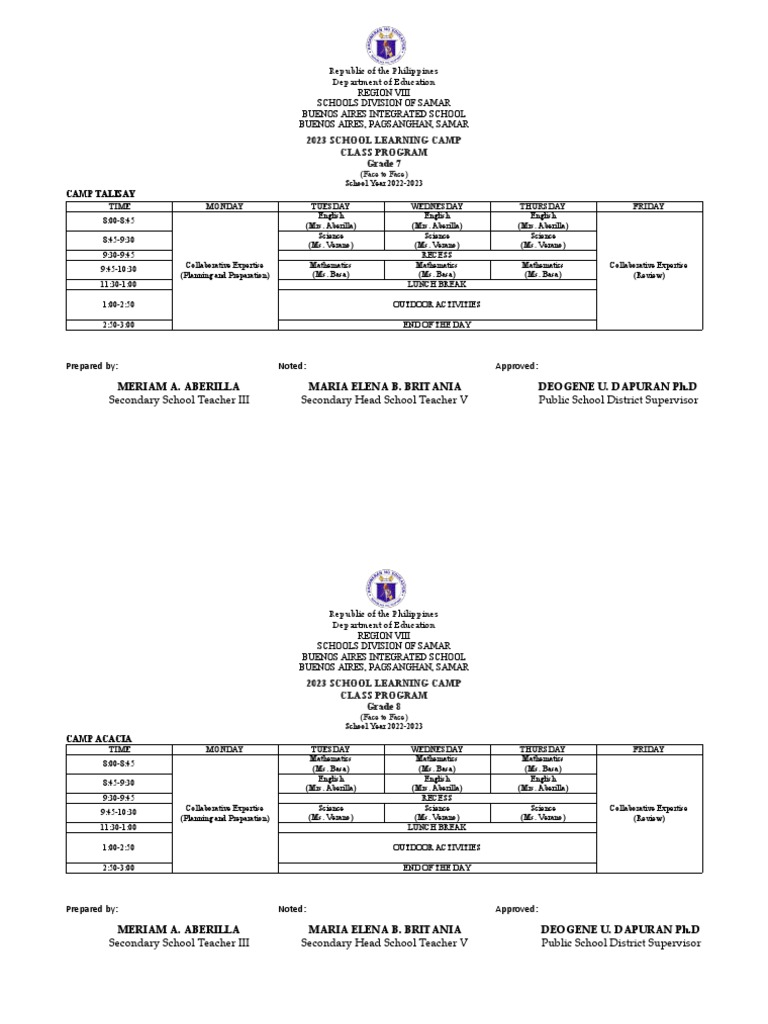 Class Program NLC 2023 PDF