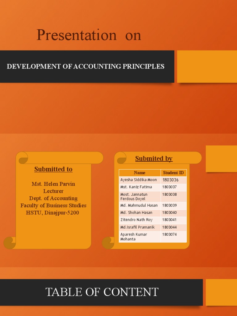 Development of Accounting Principles | PDF