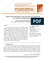 Analysis of The Cultural Policy of The Soviet State in Uzbekistan and The Conflicts in Its Implementation