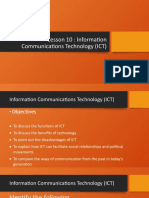 Lesson 10 Information Communications Technology ICT