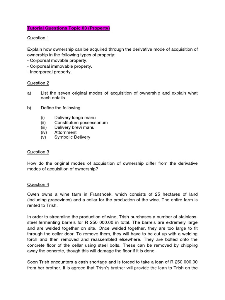 Topic+03+ +Tutorial+Questions | PDF
