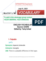 Dawn English Vocabulary July 01