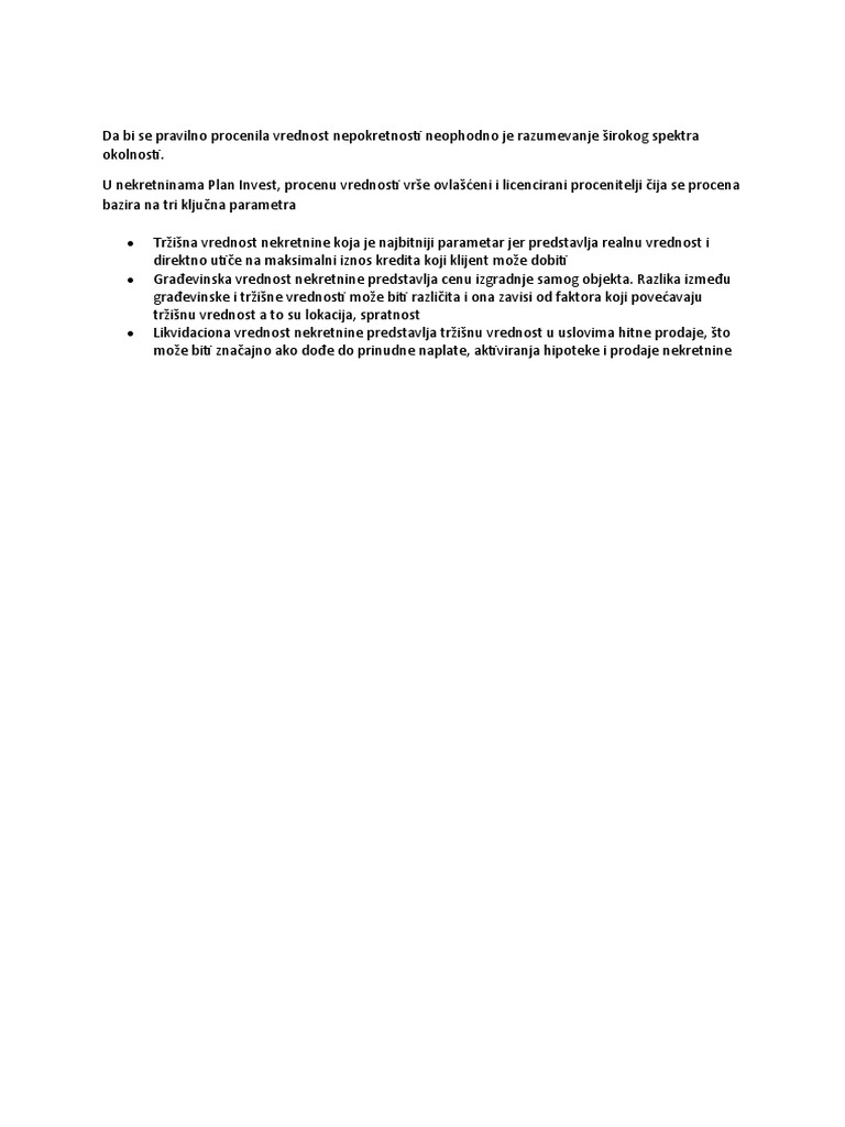 Procena Vrednosti Nepokretnosti | PDF