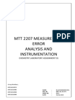 MTT 2207 Measurement Error Analysis and Instrumentation: Chemistry Laboratory Assignment 01