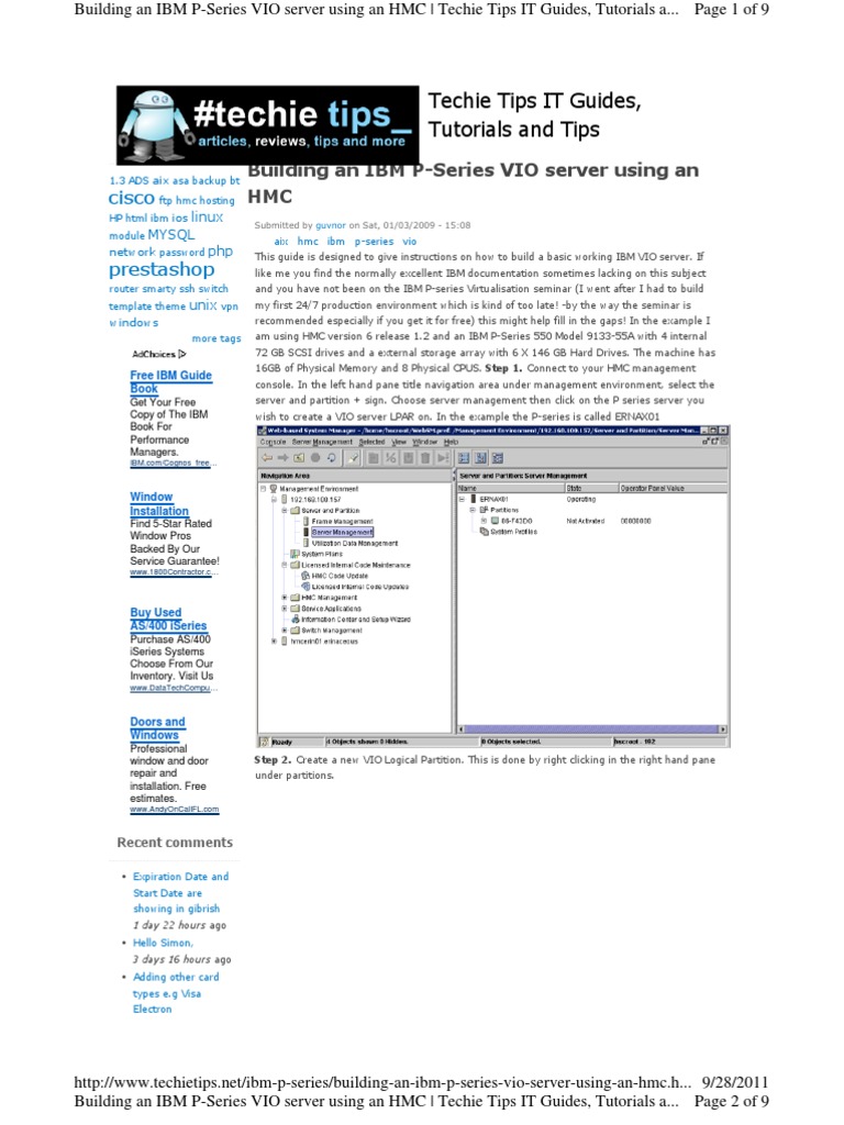 Build IBM P-Series VIO Server Guide | PDF | Ibm System I | Booting