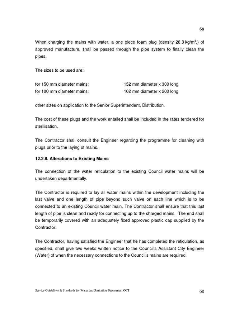 Water Main Installation Standards | PDF | Technology & Engineering