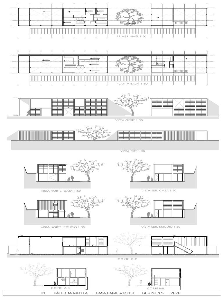 Planos y Cortes de Casa Eames | PDF