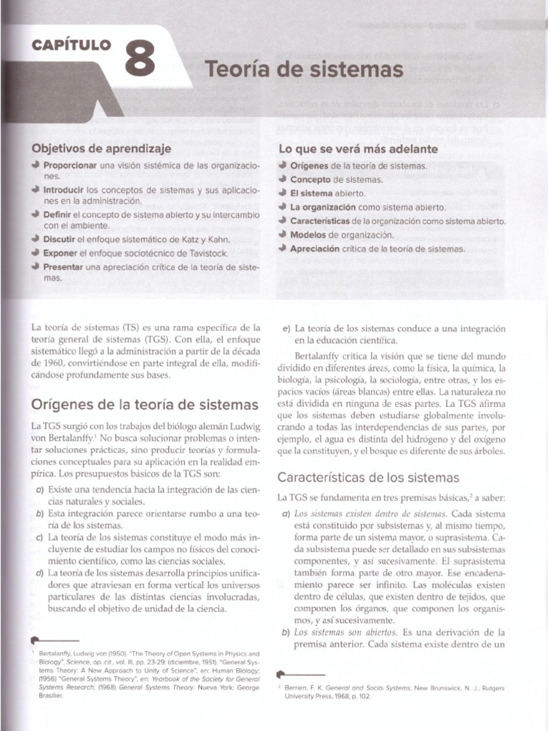 Chiavenato Cap 8 Teoría De Sistemas Pdf Sistema Software