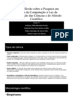 Uma Reflexão Sobre A Pesquisa em Ciência Da Computação À Luz Da Classificação Das Ciências e Do Método Científico