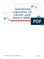 Restriction Digestion of Vector and Insert DNA: Applied Molecular Genetic Laboratory