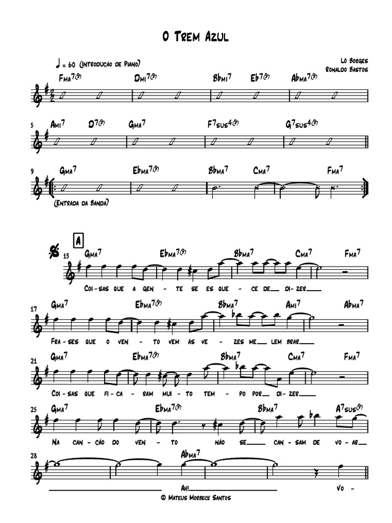 O Trem Azul Lô Borges Ronaldo Bastos G Pdf