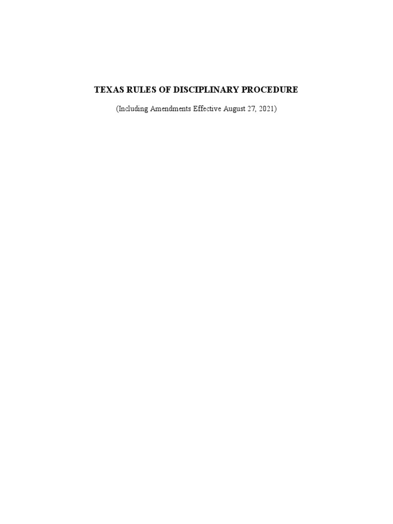 Texas rules of disciplinary procedure pdf