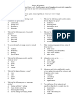 Think Carefully Before You Shade The Answer Spaces Erase Completely Any Answers You Wish To Change. Do All Rough Work On This Question Paper