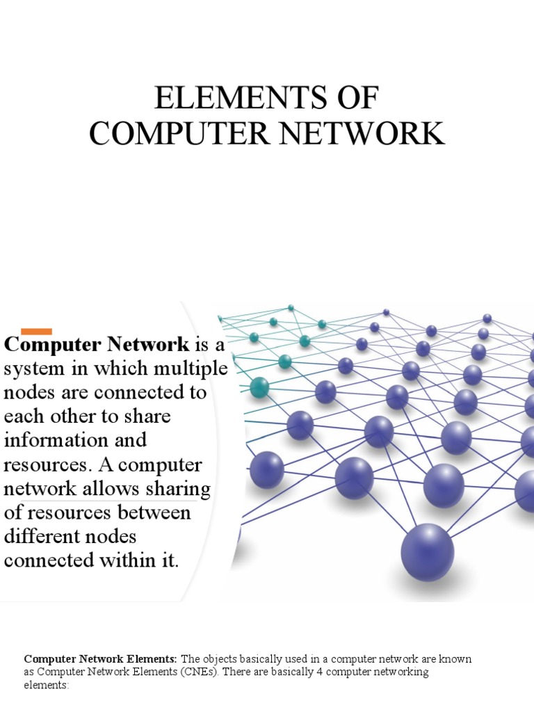 Elements of Computer Network PDF Transmission Medium Computer Network