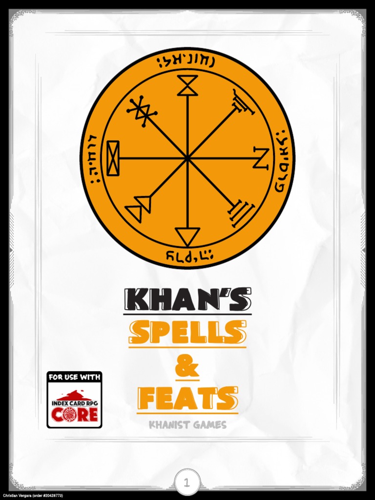 ICRPG Index Card RPG KG Khan's Spells & Feats Vol 1 PDF