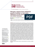Nitrogen Release From Pelletized Poultry Fertilizer in Two Soils - Influence of Soil Moisture and Microbial Biomass.