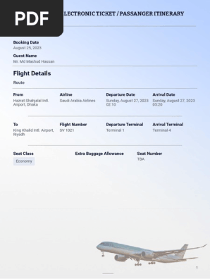 Plane Ticket Template