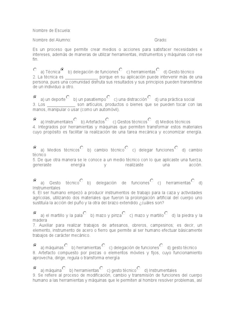 examen diagnostico segundo grado secundaria