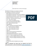 Relação Dos Testes - 2023