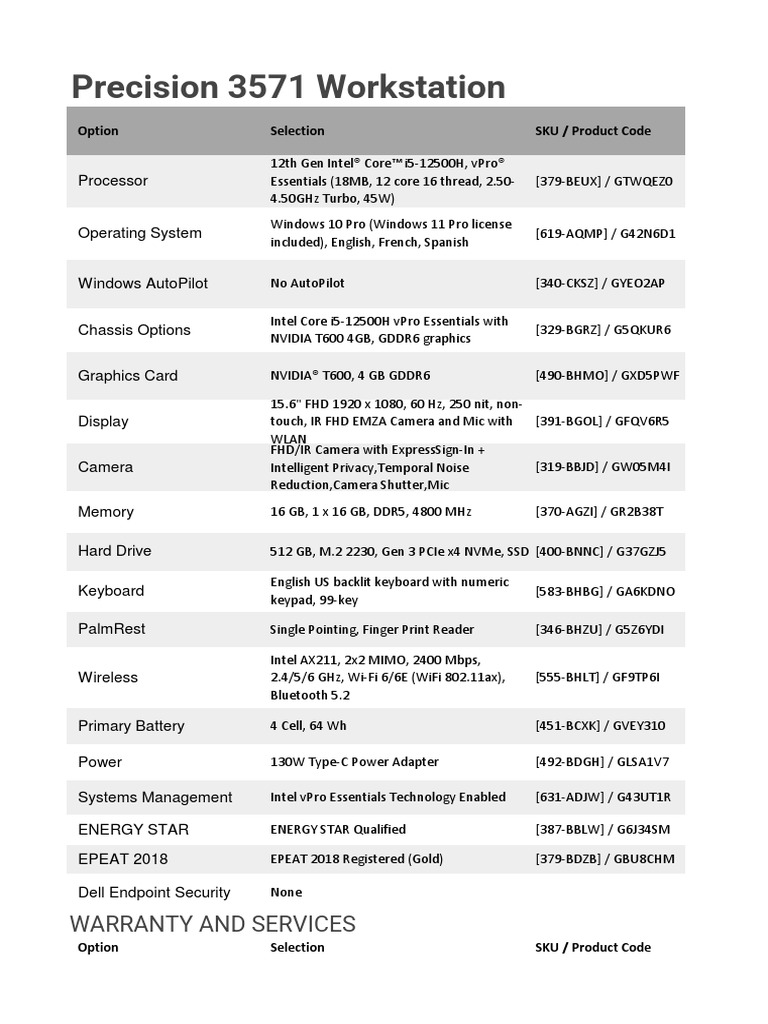 Precision 3571 Workstation PDF