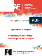 Aula 01 - Apresentação Da Disciplina Fund Filosoficos e Sociologicos Da Educaçao