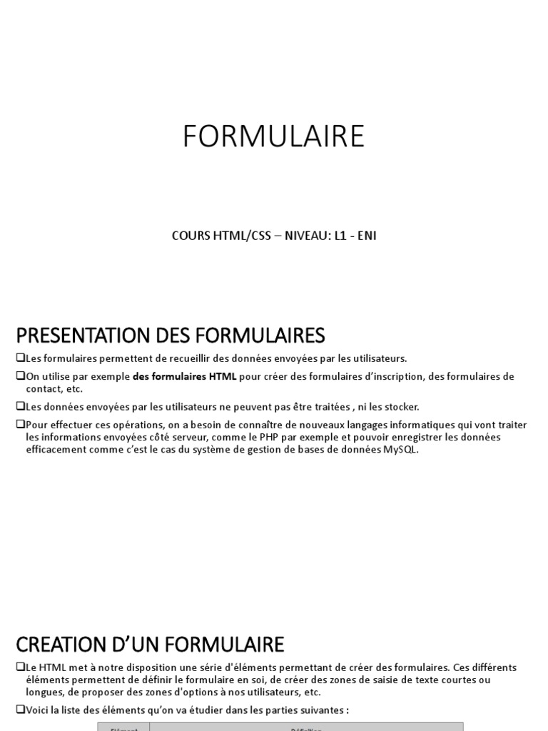 Formulaire Css