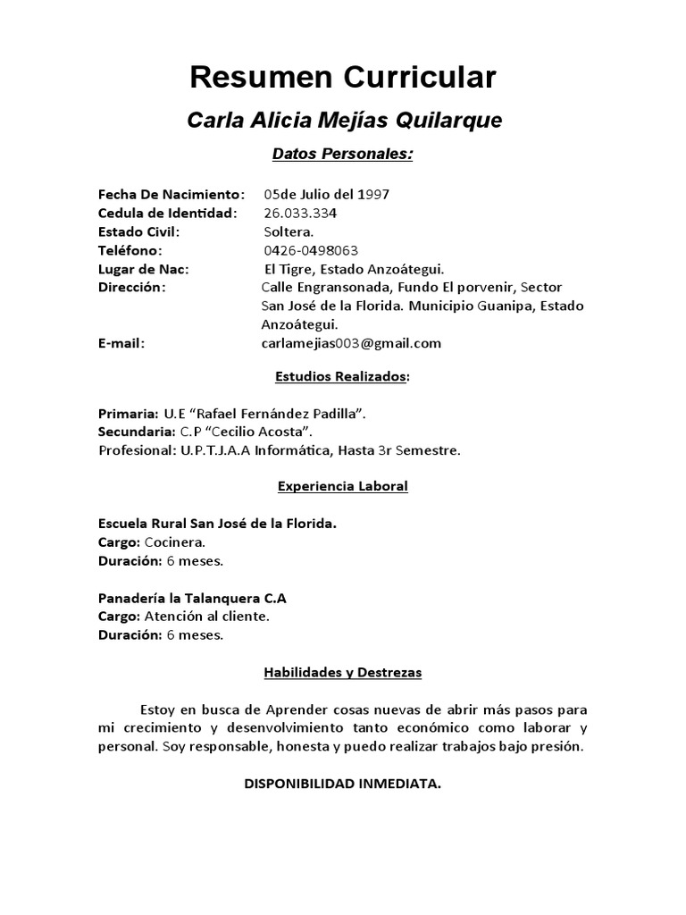 Resumen Curricular PDF - 1706496984