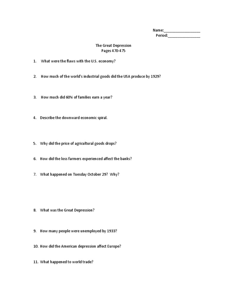 Causes and Impact of the Great Depression | PDF