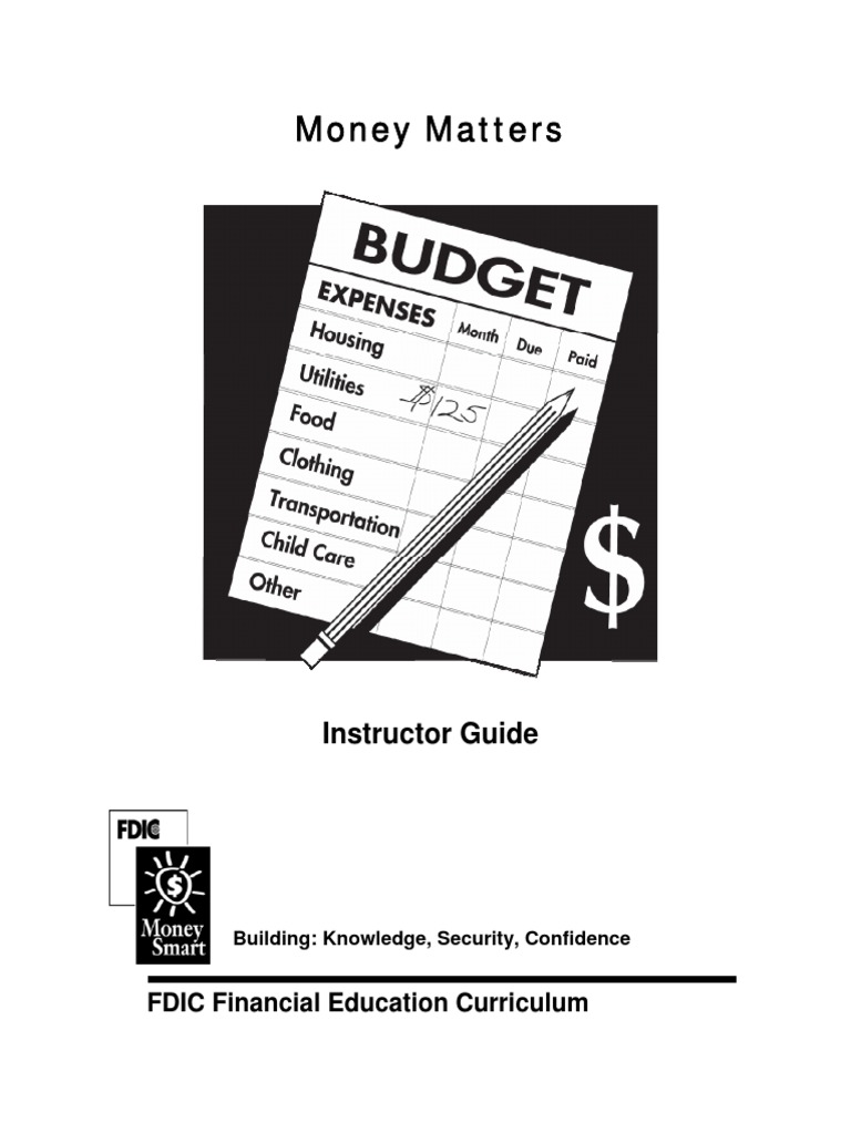 Money Smart Module 4 Money Matters Instructor Guidepdf | PDF | Social ...