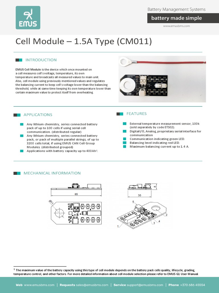 EMUS CM011 Datasheet | PDF | Resistor | Electrical Engineering