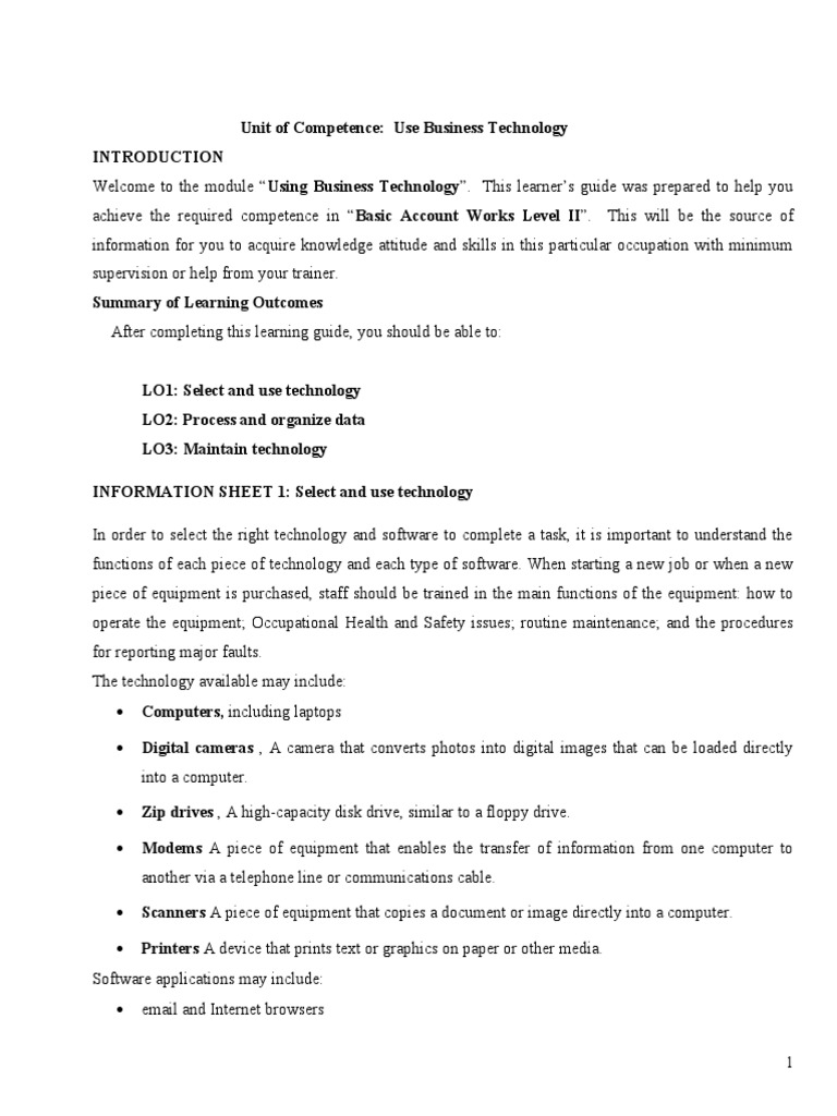 use business technology | PDF