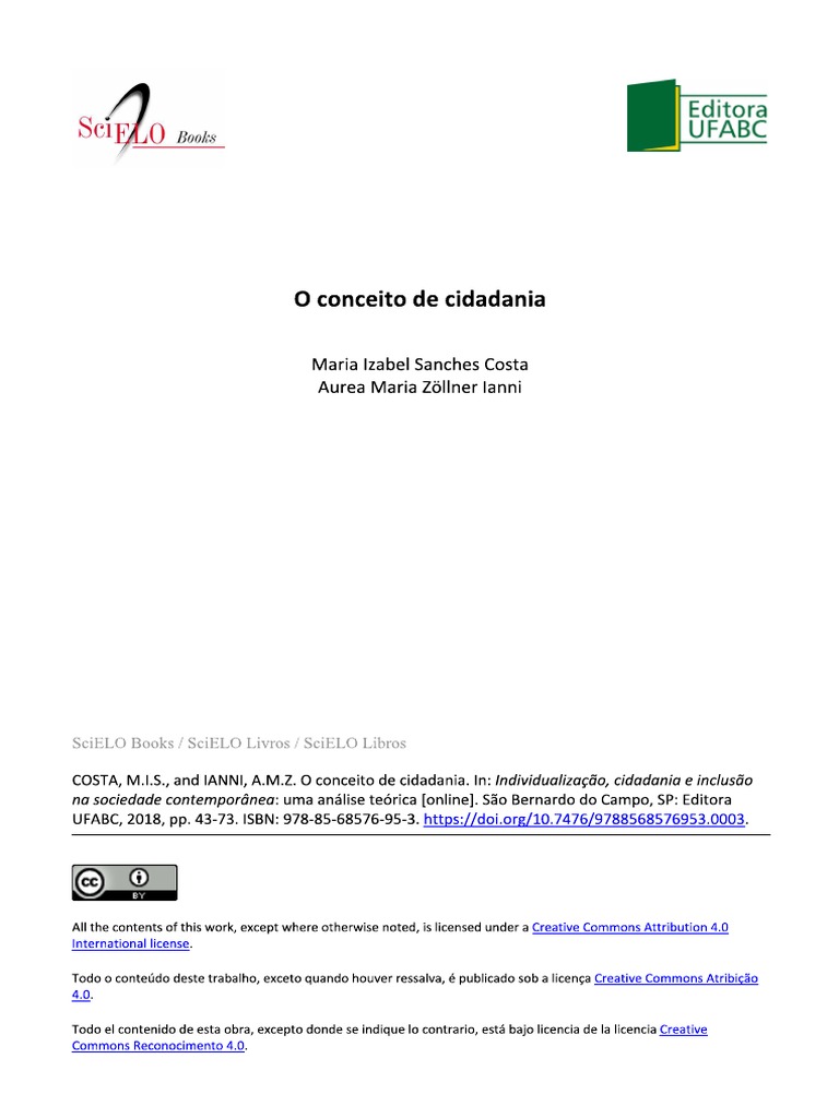 O Conceito de Cidadania | PDF