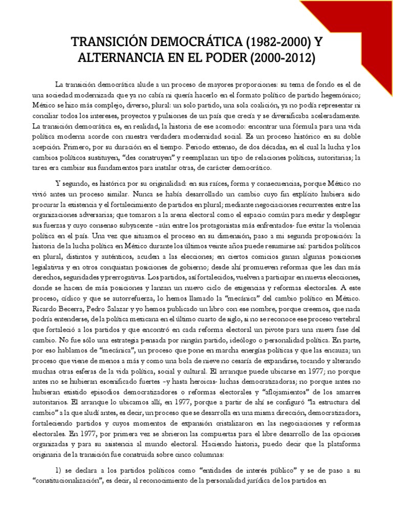 Transición Democrática en México (1982-2012) | PDF | Democracia ...