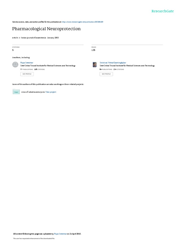 Pharmacological Neuroprotection PDF