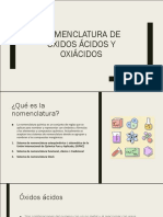 Nomenclatura de óxidos ácidos y oxiácidos.