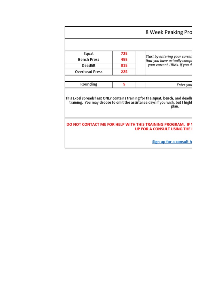 Powerlifting Peaking Program | PDF