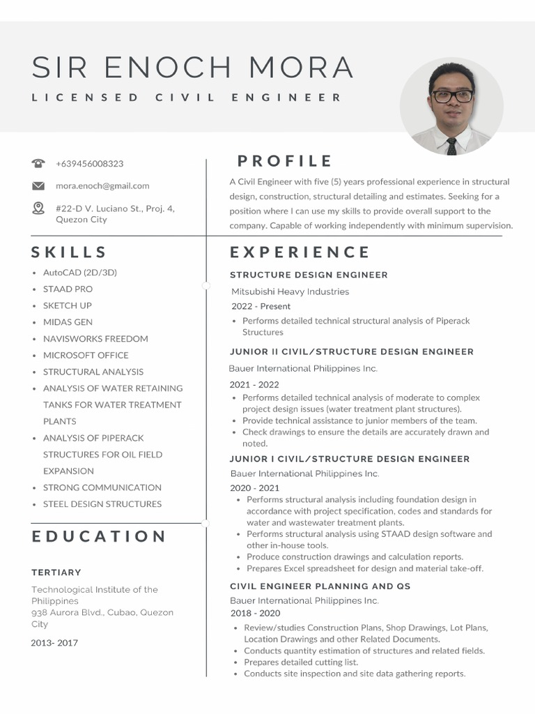 Grey Clean CV Resume Photo | PDF